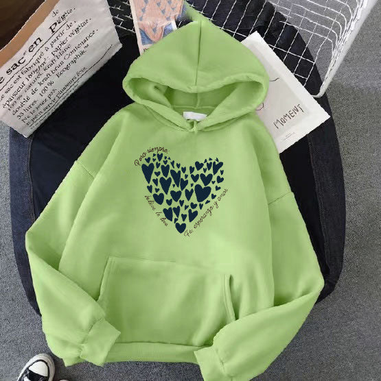 Kvinnors hoodie med kreativ hjärtdesign Mirla-Eva Jonsson