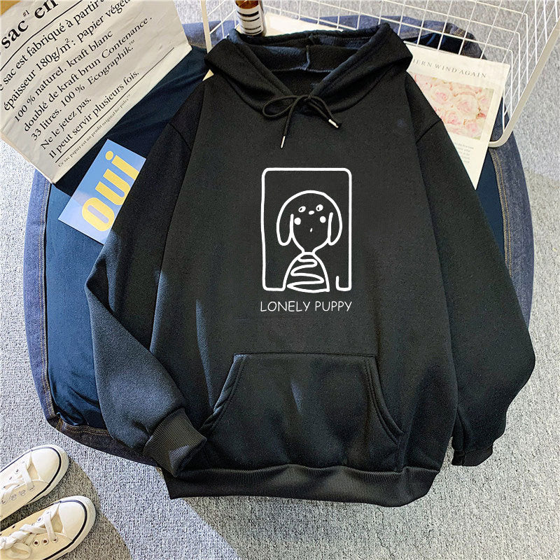 Kvinnors hoodie med kreativ hundmotiv Mirla-Eva Jonsson