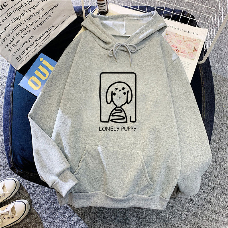 Kvinnors hoodie med kreativ hundmotiv Mirla-Eva Jonsson