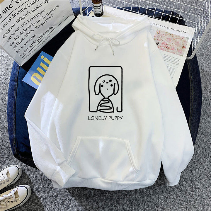Kvinnors hoodie med kreativ hundmotiv Mirla-Eva Jonsson