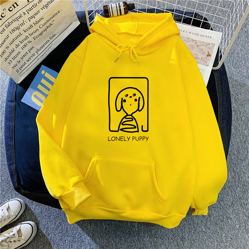 Kvinnors hoodie med kreativ hundmotiv Mirla-Eva Jonsson