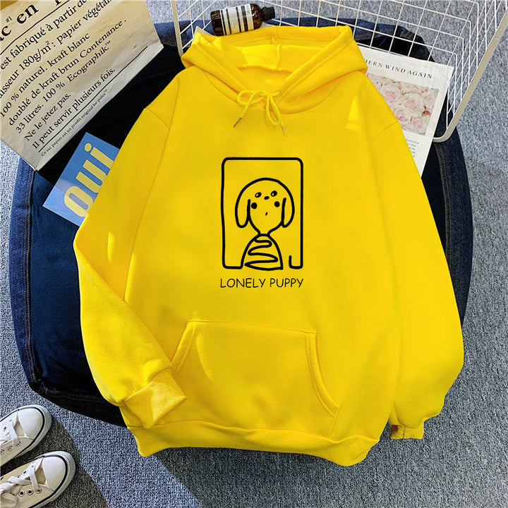 Kvinnors hoodie med kreativ hundmotiv Mirla-Eva Jonsson