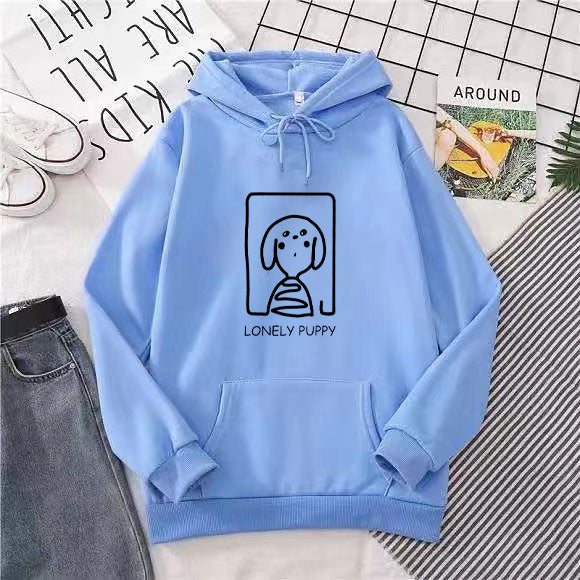 Kvinnors hoodie med kreativ hundmotiv Mirla-Eva Jonsson