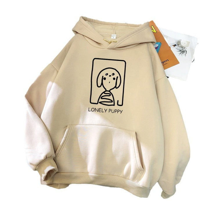 Kvinnors hoodie med kreativ hundmotiv Mirla-Eva Jonsson