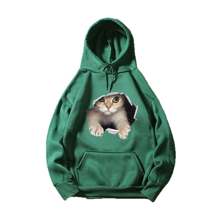 Kvinnors hoodie med kreativ kattdesign Mirla 1772612757-Eva Jonsson
