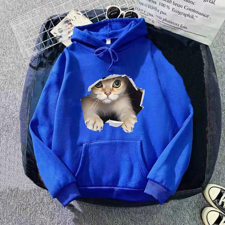Kvinnors hoodie med kreativ kattdesign Mirla 1772612757-Eva Jonsson