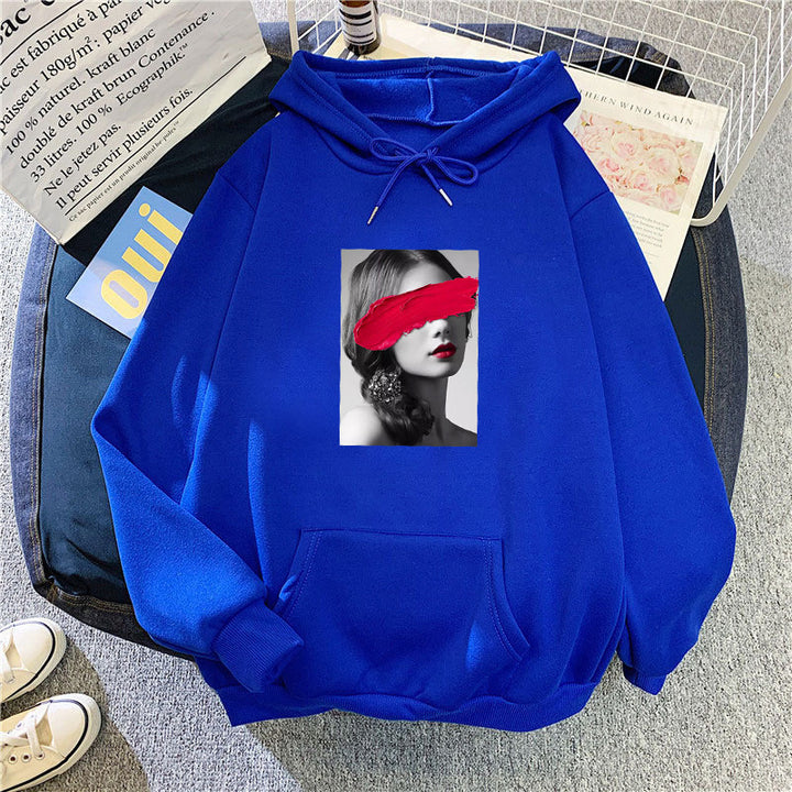 Kvinnors hoodie med kreativ konstdesign Mirla-Eva Jonsson