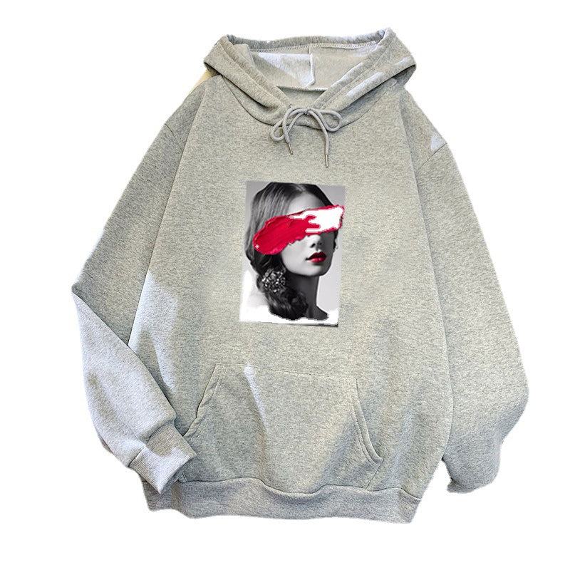 Kvinnors hoodie med kreativ konstdesign Mirla-Eva Jonsson