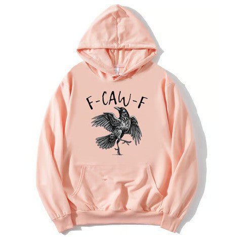 Kvinnors hoodie med kreativ kråkdesign Mirla-Eva Jonsson