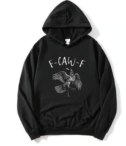 Kvinnors hoodie med kreativ kråkdesign Mirla-Eva Jonsson