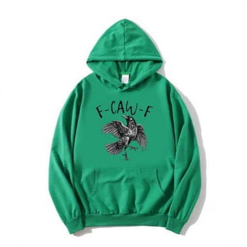 Kvinnors hoodie med kreativ kråkdesign Mirla-Eva Jonsson