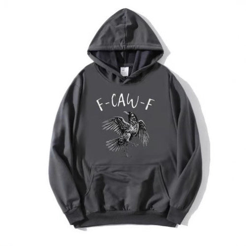 Kvinnors hoodie med kreativ kråkdesign Mirla-Eva Jonsson