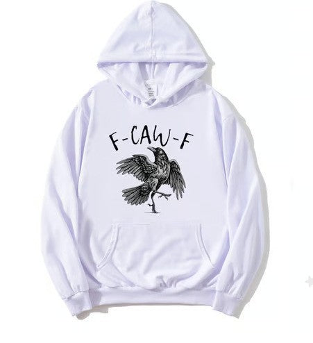 Kvinnors hoodie med kreativ kråkdesign Mirla-Eva Jonsson