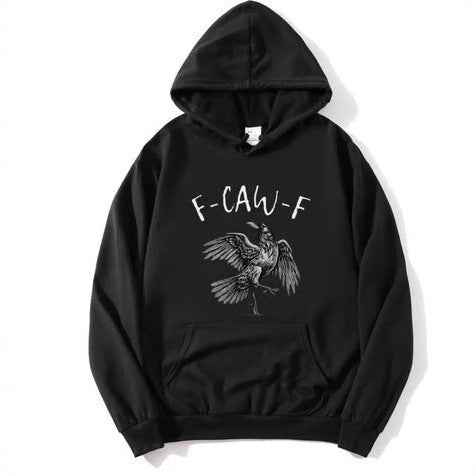 Kvinnors hoodie med kreativ kråkdesign Mirla-Eva Jonsson
