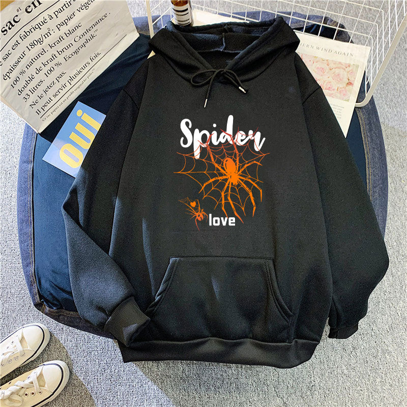 Kvinnors hoodie med kreativ spindeldesign Mirla-Eva Jonsson