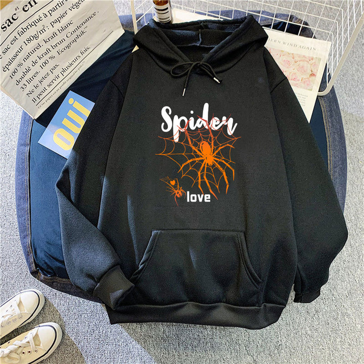 Kvinnors hoodie med kreativ spindeldesign Mirla-Eva Jonsson