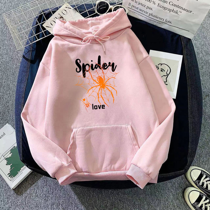 Kvinnors hoodie med kreativ spindeldesign Mirla-Eva Jonsson