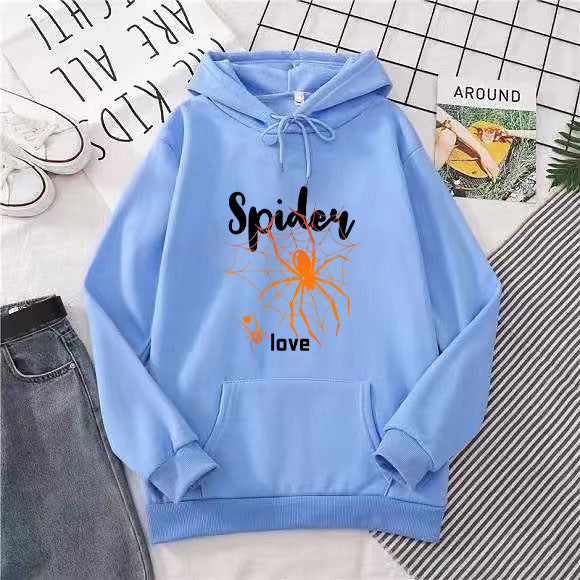 Kvinnors hoodie med kreativ spindeldesign Mirla-Eva Jonsson