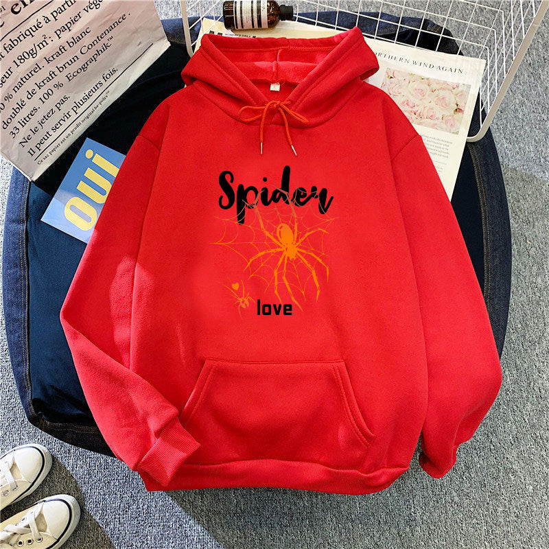 Kvinnors hoodie med kreativ spindeldesign Mirla-Eva Jonsson