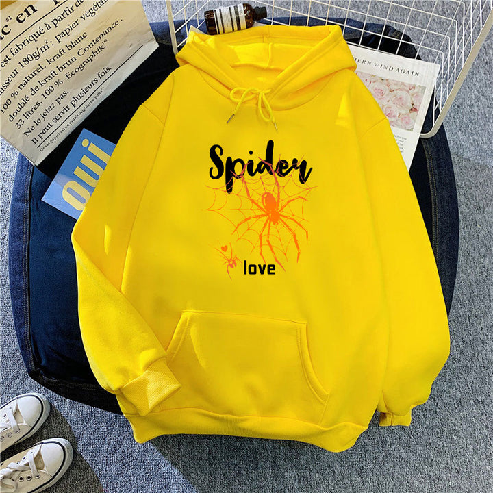 Kvinnors hoodie med kreativ spindeldesign Mirla-Eva Jonsson