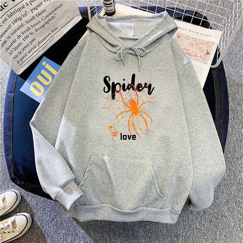 Kvinnors hoodie med kreativ spindeldesign Mirla-Eva Jonsson