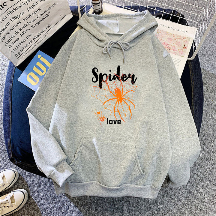 Kvinnors hoodie med kreativ spindeldesign Mirla-Eva Jonsson