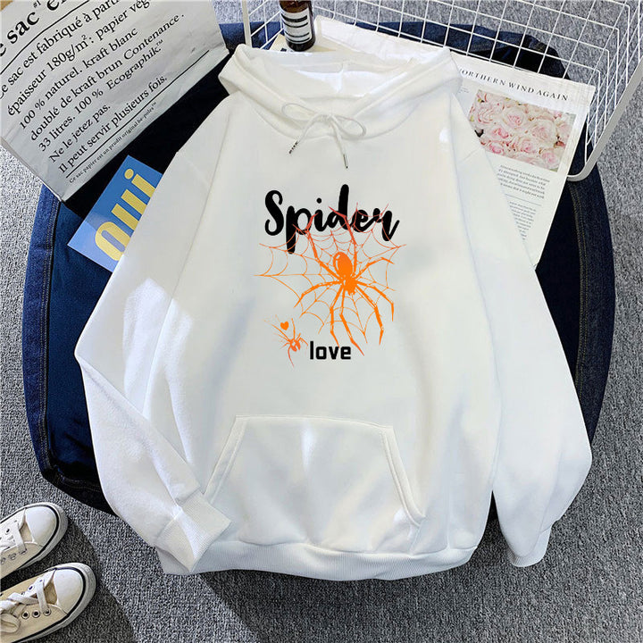 Kvinnors hoodie med kreativ spindeldesign Mirla-Eva Jonsson