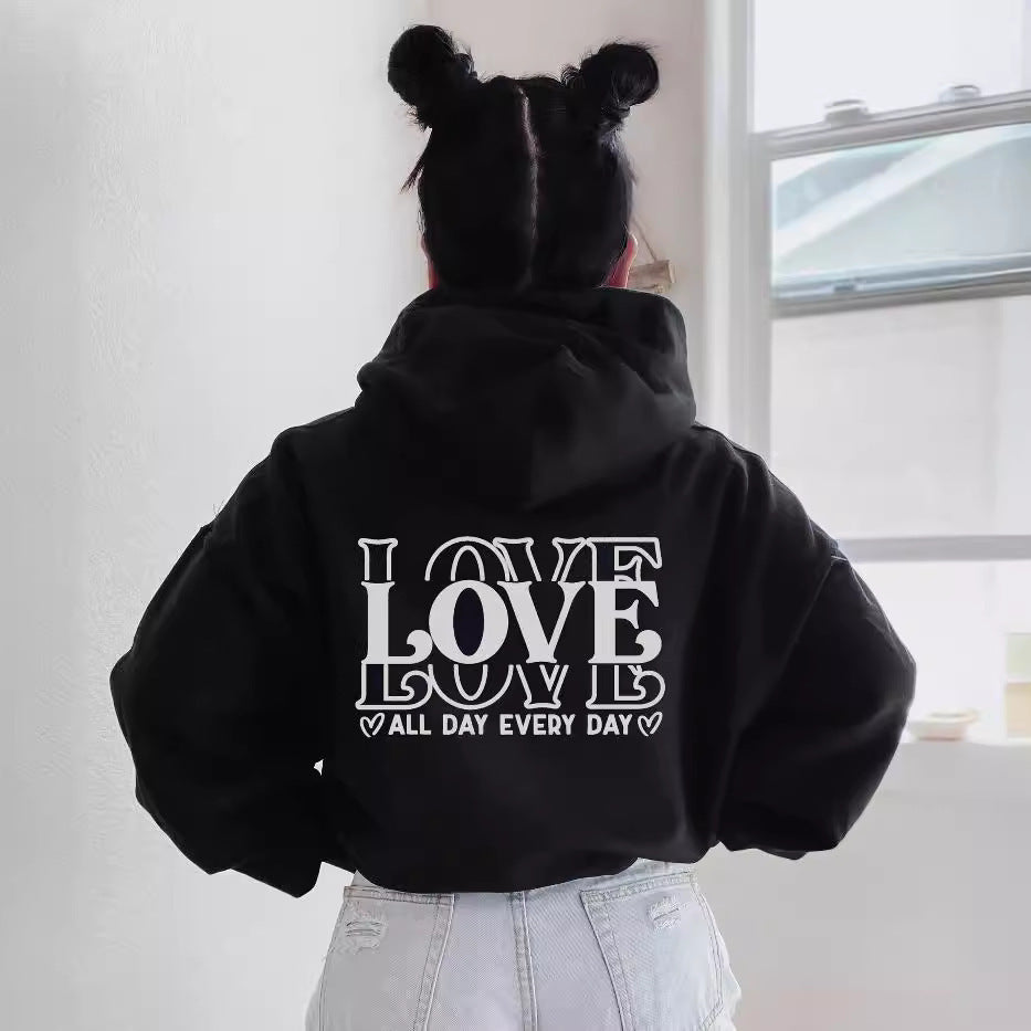 Kvinnors hoodie med kreativ text Mirla-Eva Jonsson