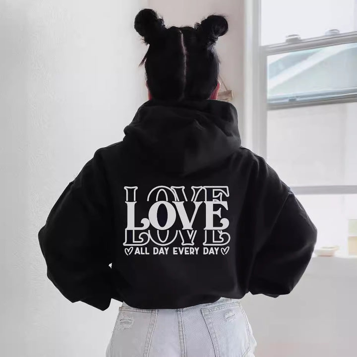 Kvinnors hoodie med kreativ text Mirla-Eva Jonsson