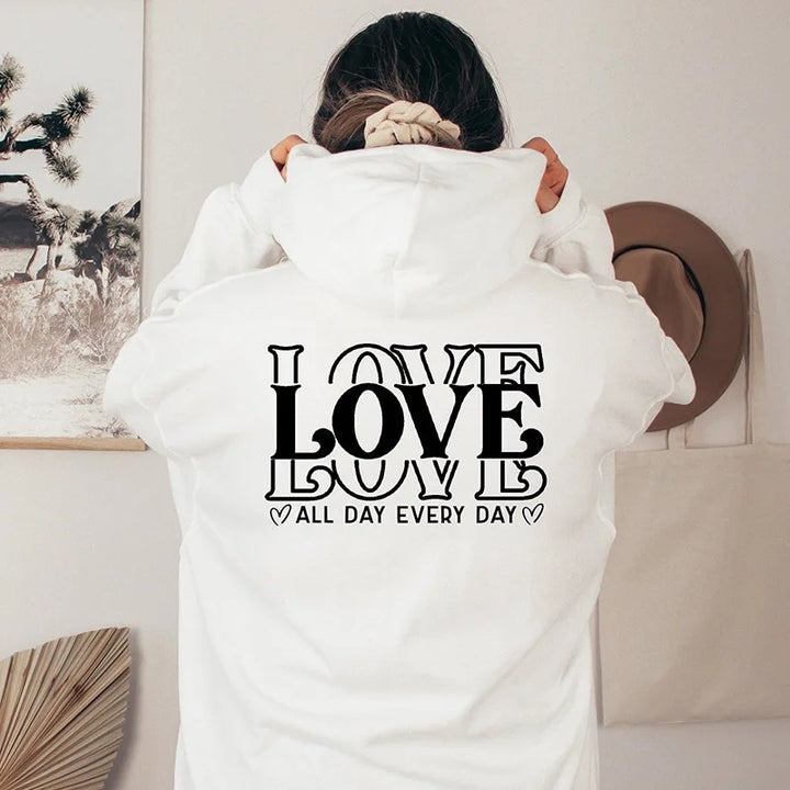 Kvinnors hoodie med kreativ text Mirla-Eva Jonsson