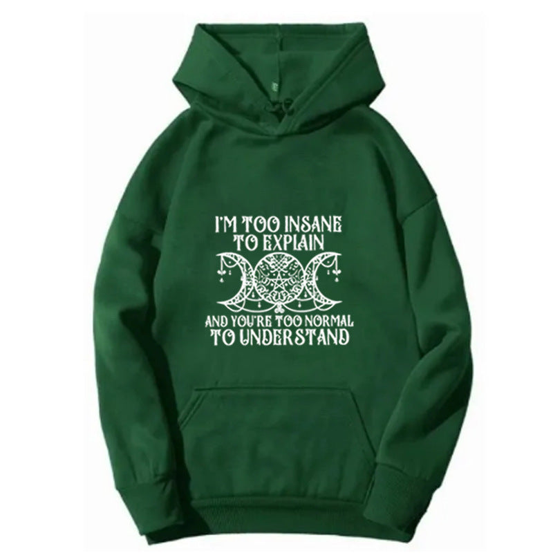 Kvinnors hoodie med kreativ text och mysig fleecefoder Mirla-Eva Jonsson