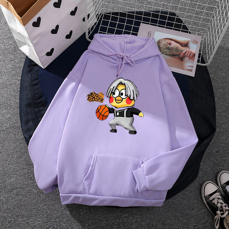 Kvinnors hoodie med kreativt basketmotiv Mirla-Eva Jonsson