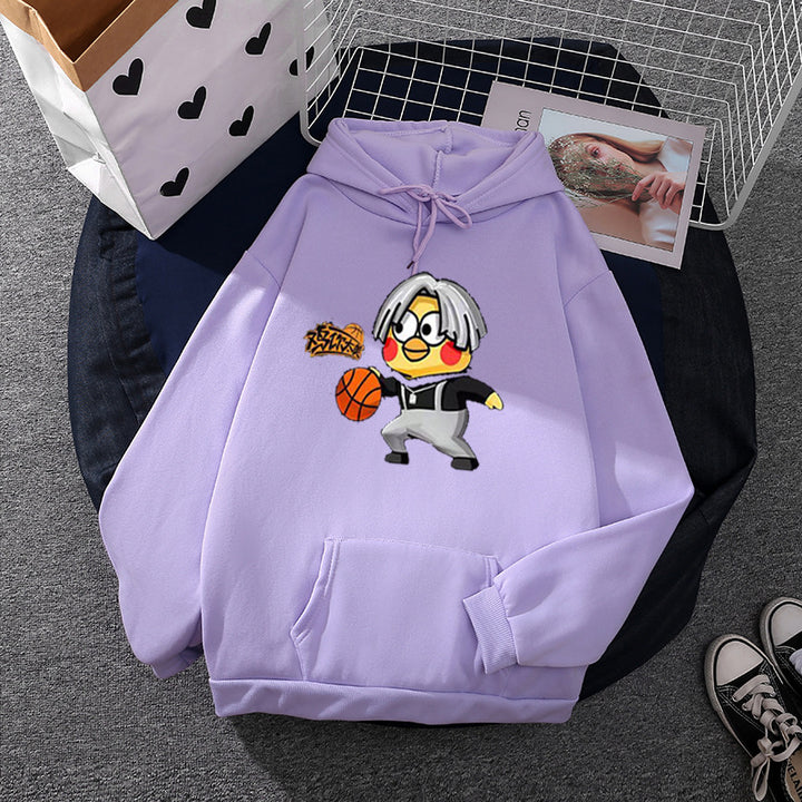 Kvinnors hoodie med kreativt basketmotiv Mirla-Eva Jonsson