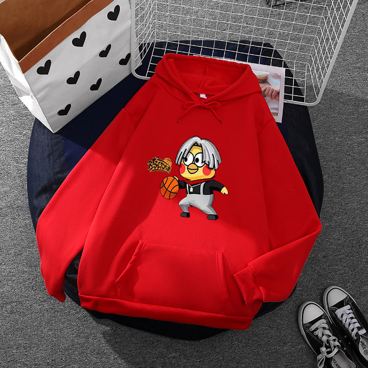 Kvinnors hoodie med kreativt basketmotiv Mirla-Eva Jonsson