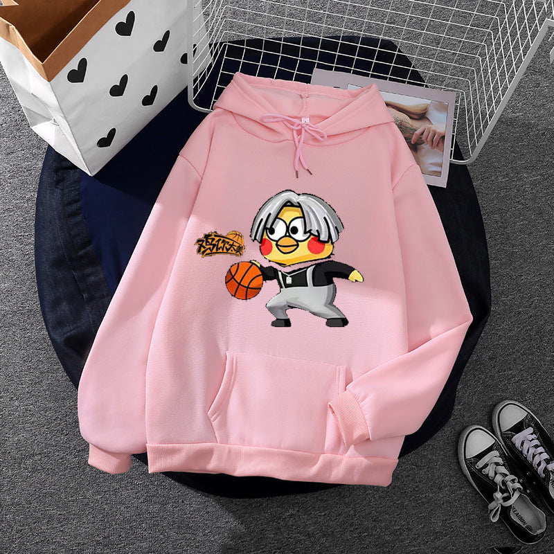 Kvinnors hoodie med kreativt basketmotiv Mirla-Eva Jonsson