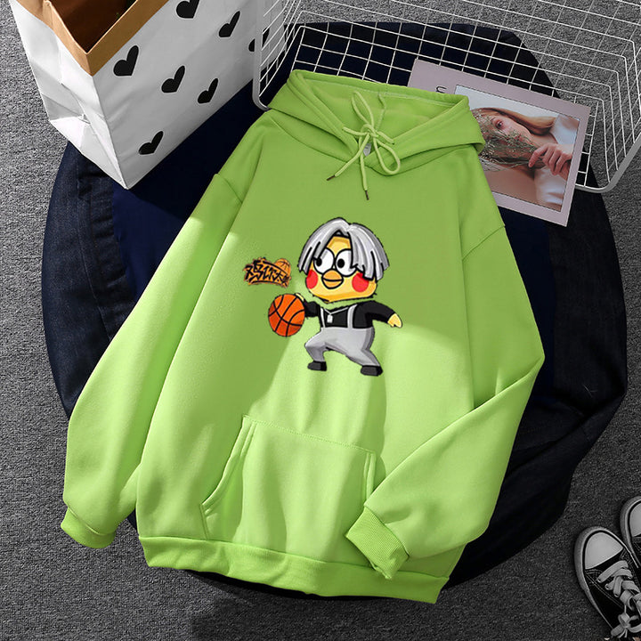 Kvinnors hoodie med kreativt basketmotiv Mirla-Eva Jonsson