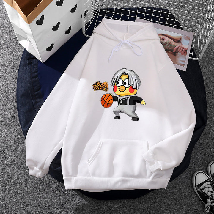 Kvinnors hoodie med kreativt basketmotiv Mirla-Eva Jonsson