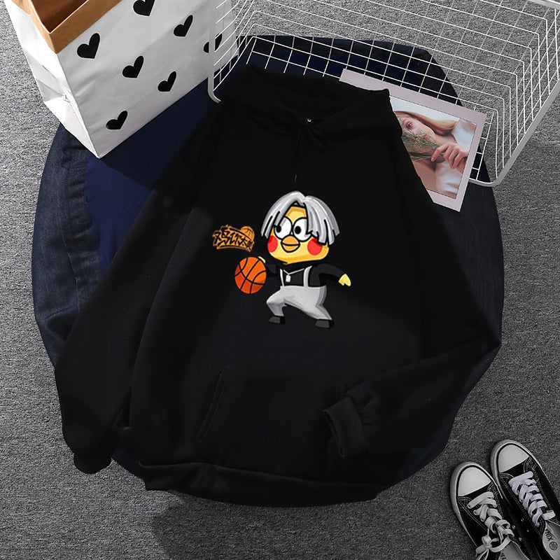 Kvinnors hoodie med kreativt basketmotiv Mirla-Eva Jonsson