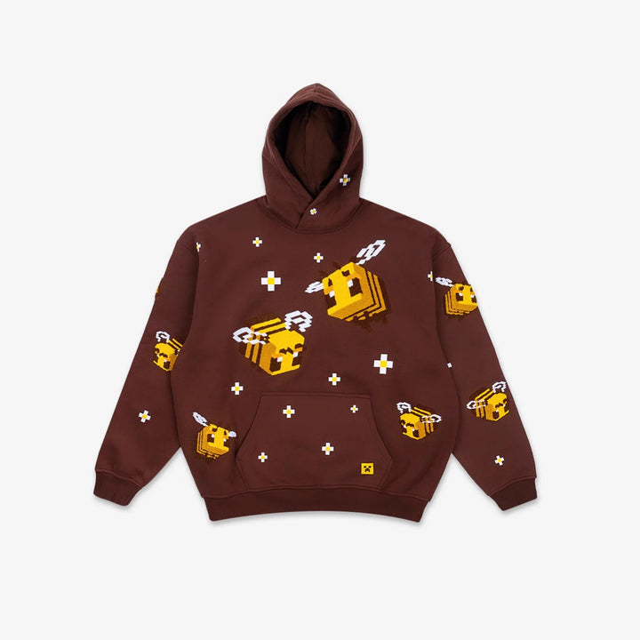 Kvinnors hoodie med kreativt bihuvud och bekväm passform Mirla-Eva Jonsson