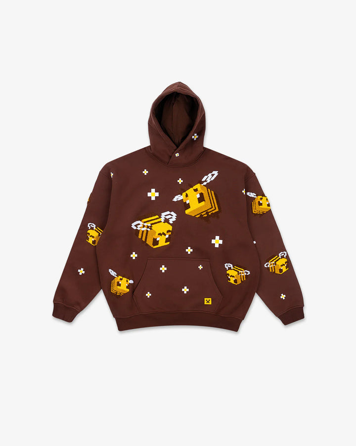 Kvinnors hoodie med kreativt bihuvud och bekväm passform Mirla-Eva Jonsson