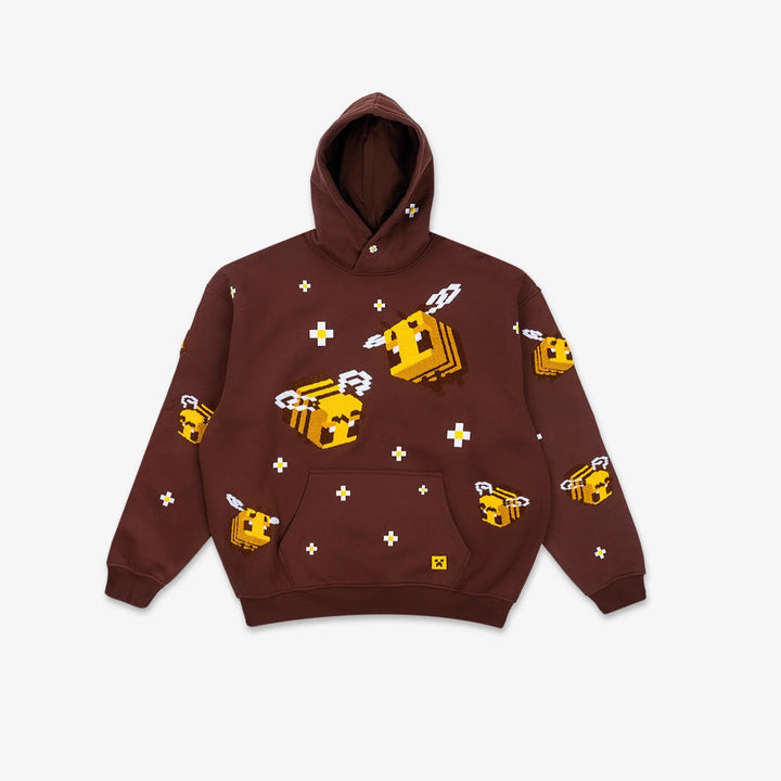 Kvinnors hoodie med kreativt bihuvud och bekväm passform Mirla-Eva Jonsson