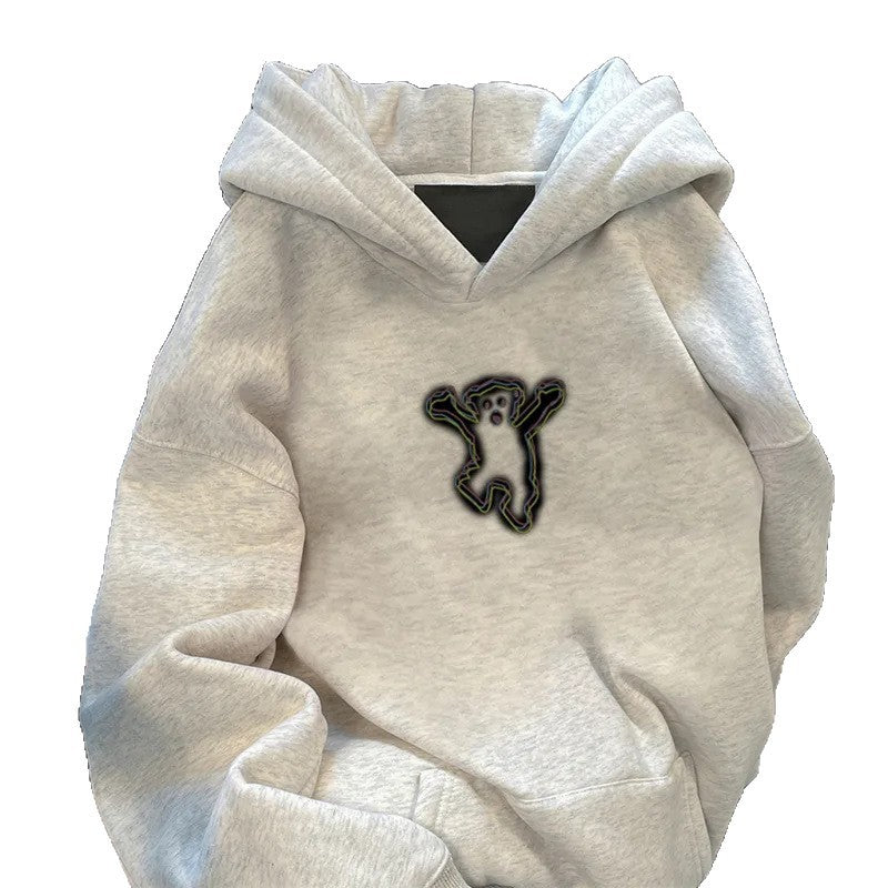 Kvinnors hoodie med kreativt björnmotiv Mirla-Eva Jonsson