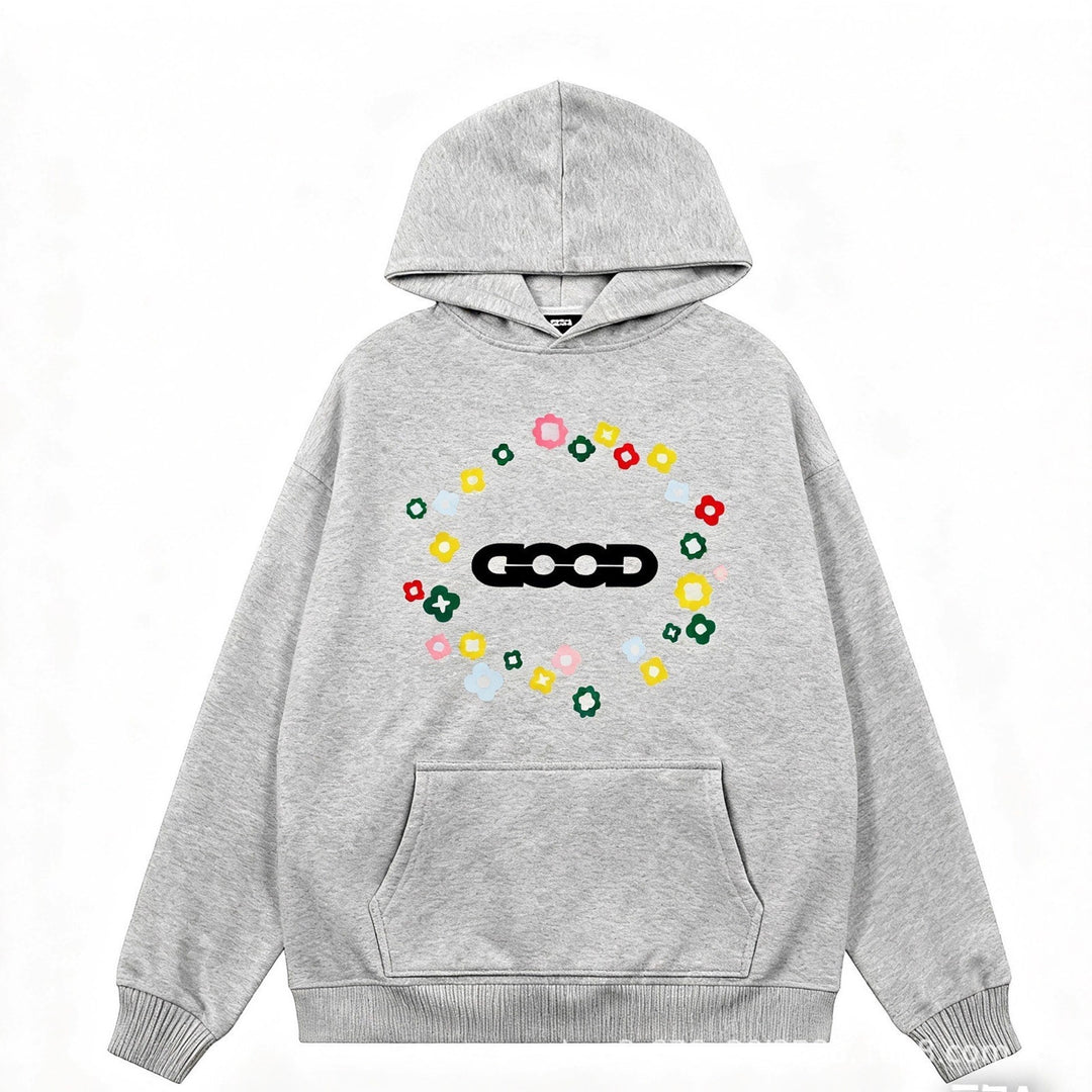 Kvinnors hoodie med kreativt blommönster Mirla-Eva Jonsson
