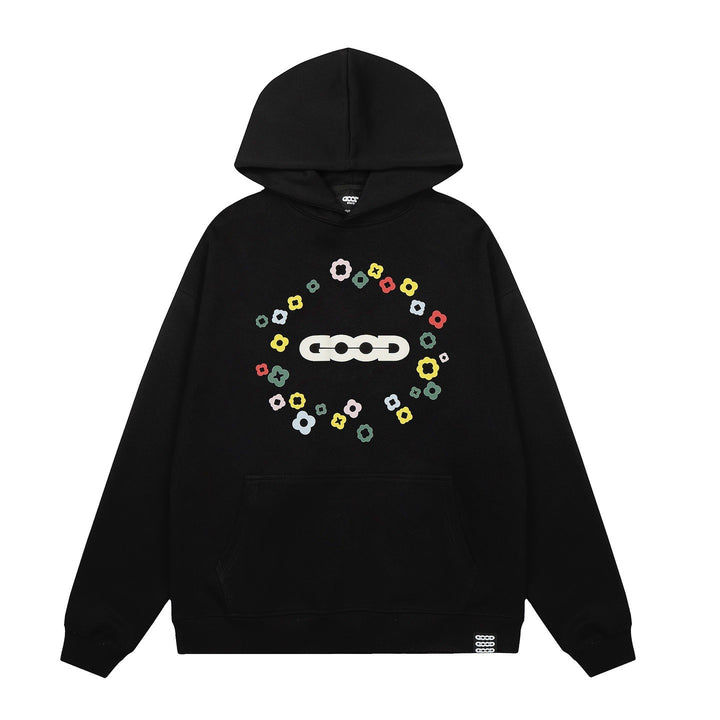 Kvinnors hoodie med kreativt blommönster Mirla-Eva Jonsson