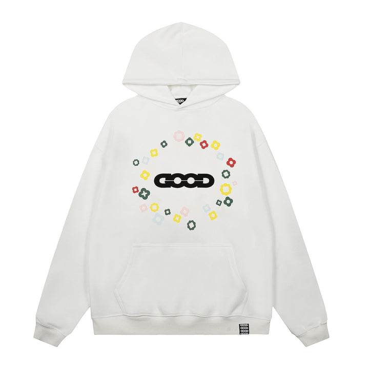Kvinnors hoodie med kreativt blommönster Mirla-Eva Jonsson