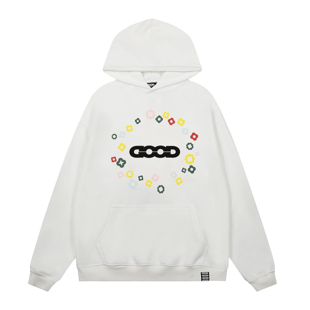 Kvinnors hoodie med kreativt blommönster Mirla-Eva Jonsson