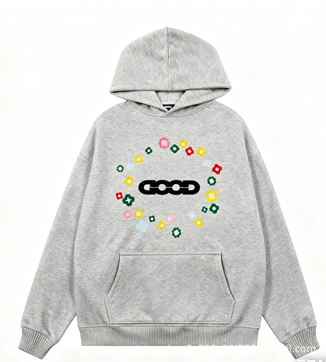 Kvinnors hoodie med kreativt blommönster Mirla-Eva Jonsson