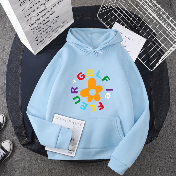Kvinnors hoodie med kreativt blommönsterdesign och bekväm passform Mirla-Eva Jonsson