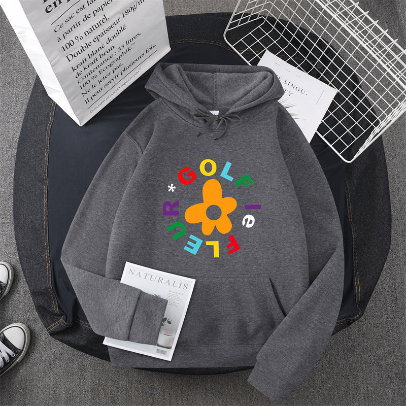 Kvinnors hoodie med kreativt blommönsterdesign och bekväm passform Mirla-Eva Jonsson
