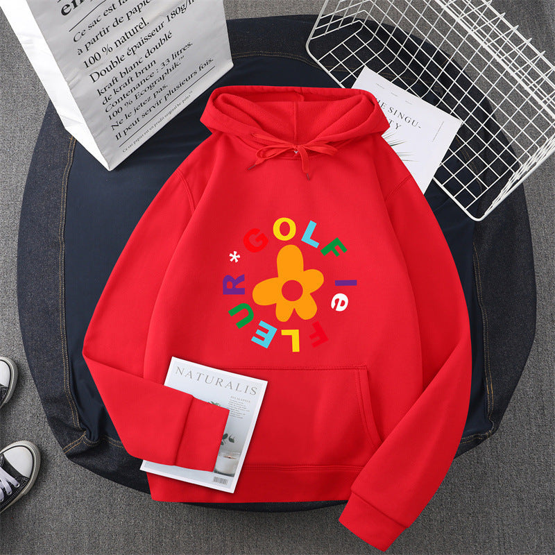 Kvinnors hoodie med kreativt blommönsterdesign och bekväm passform Mirla-Eva Jonsson